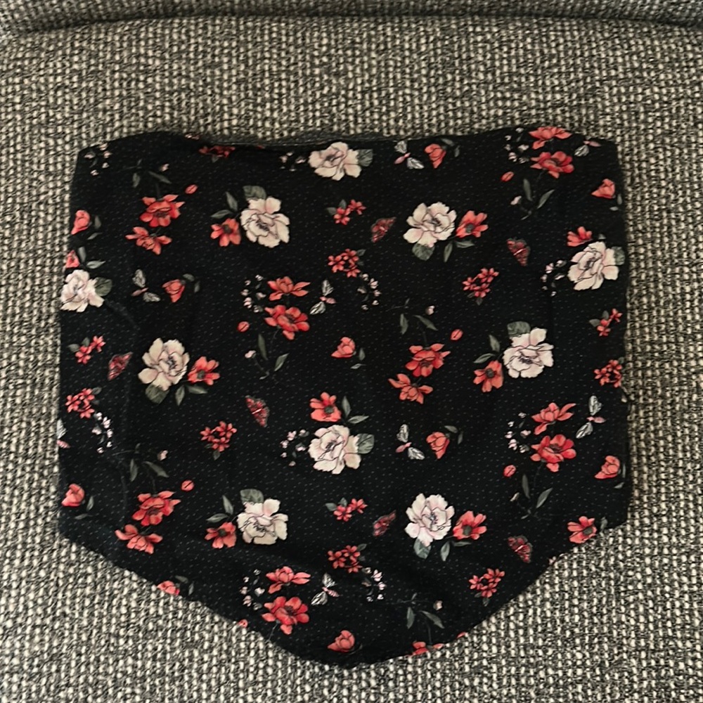 Strapless floral crop top